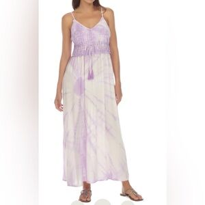 RAVIYA NWT Lavender Tie-Dye Maxi Dress With Crochet bodice size Small